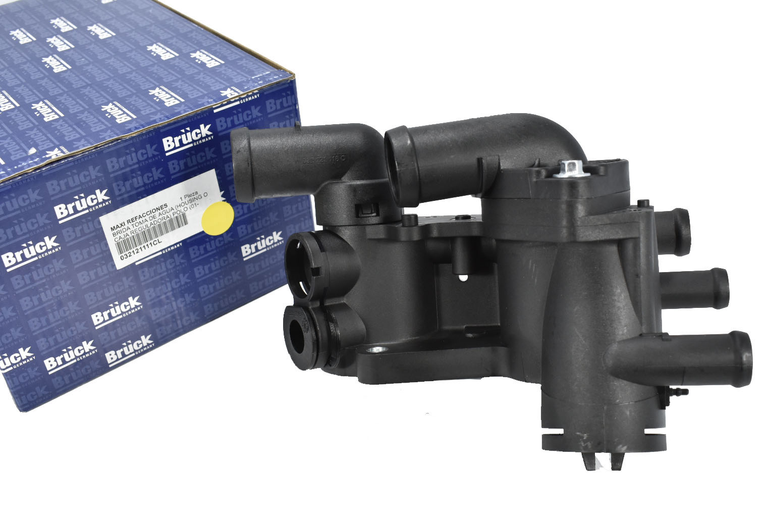 032121111CLBRIDA TOMA DE AGUA (HOUSING O CAJA REGULADORA)POLO (01-10), CROSSFOX (09-14), SAVEIRO G6 (10-17), GOL G5 (08-18), UP (05-09) SPORTVAN (03-10), LLUPO (03-08), SEAT CORDOBA / IBIZA (03-08) 1.6 LITROS CON 6 PIPETA (PIVOTE O PIPA)S DE SALIDA LATERALES, ENTRADA DE 2 BULBO, SIN TERMOSTATO, SIN TAPONES CON PIPA LATERAL (BASE PARA TERMOSTATO) INCLUYE: TAPON Y ORING SIN TERMOSTATO Y SENSOR DE TEMPERATURA032121111CL / 6AE111CL / 03212111AP / 111AP - Imagen 8