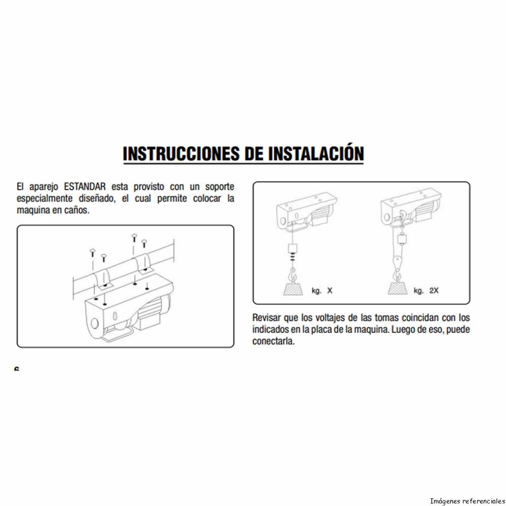 TECLE ELECTRICO 200kg 450w Alzada 6-12mts AP8100/2 - Imagen 3