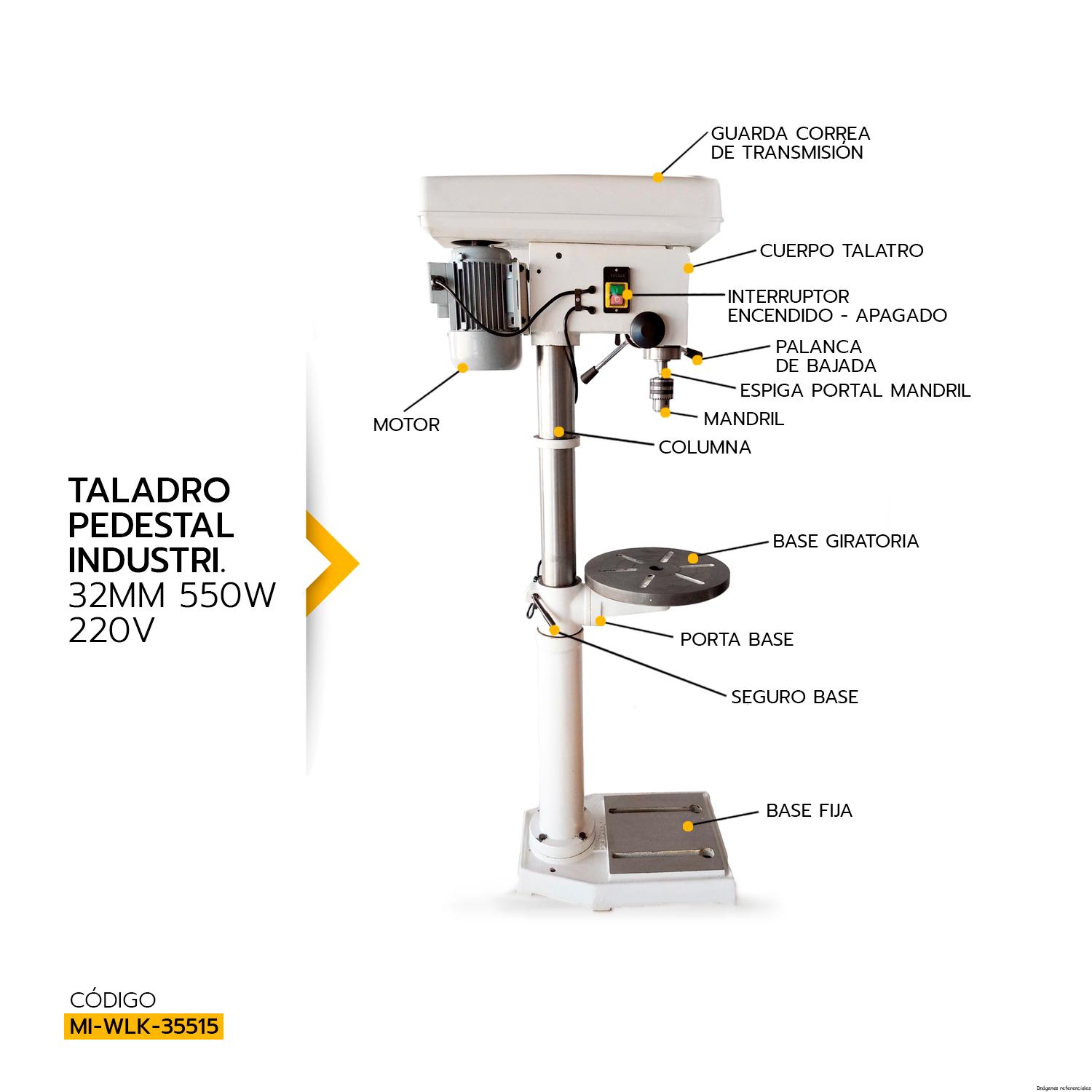 TALADRO PEDESTAL INDUSTRI. 32mm 550w 220V ZQD-4132 - Imagen 4