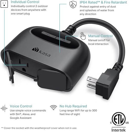 Enchufe Inteligente Kasa Smart WiFi de 2 Salidas Por TP-Link EP40 - Imagen 3