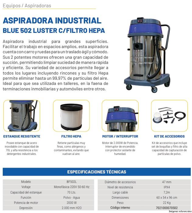 Aspiradora Polvo Agua Industrial LUSTER 501 30L con Filtro HEPA - Imagen 3